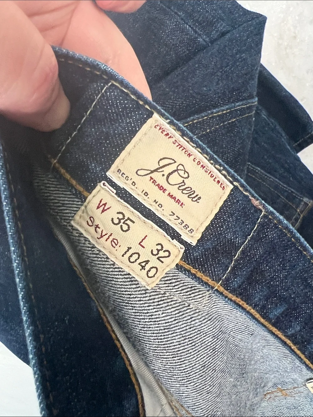 J. Crew Men's Straight Jeans in Dark Blue Indigo